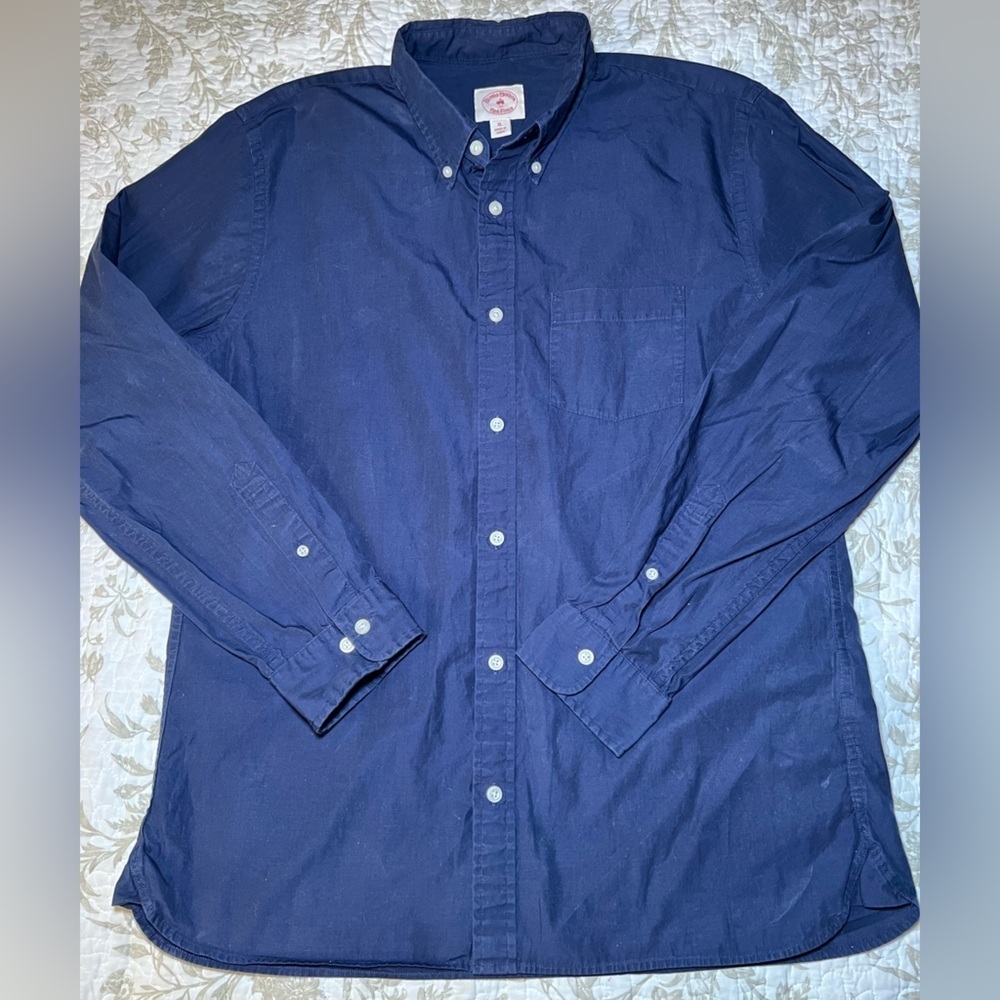 Brooks Brothers Red Fleece Cotton Button Down Shirt Top, size XL Classiccore